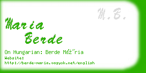 maria berde business card